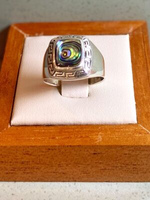 Anel quadrado abalone