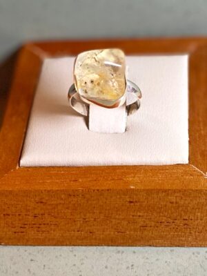 Anel topázio natural bruto